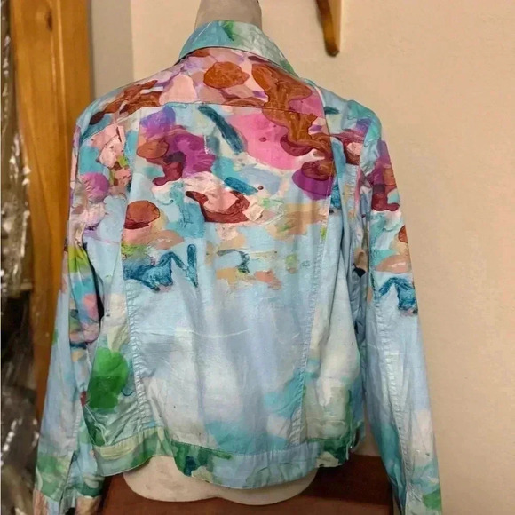 Clair Desjardins abstract art jacket.  Worn 4x.  Smoke free home. - Picture 3 of 3